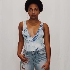 Blooming Blues Bathing Suit